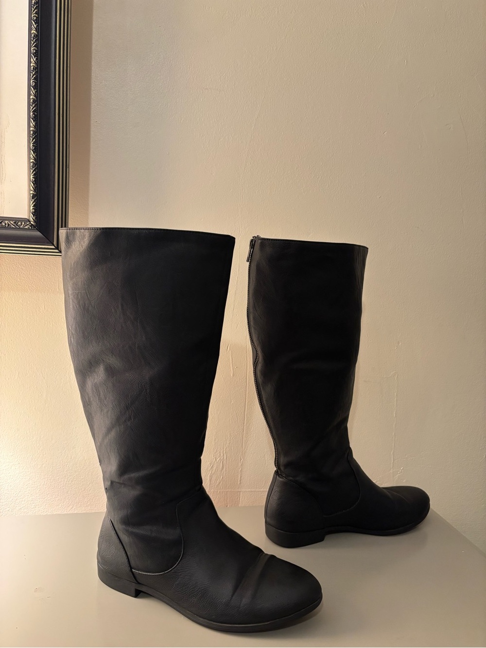 American Eagle Outfitters Black Knee-High Zip Boots